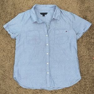 Tommy Hilfiger short sleeve button up blouse